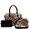 3 in 1 Butterfly Leopard Print Boston Satchel Cross Body Value SET
