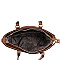 2-Way Two-Tone Belted Tote Wallet SET