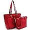 QUILTED PADLOCK ACCENT 3 IN 1 TOTE VALUE SET