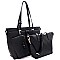QUILTED PADLOCK ACCENT 3 IN 1 TOTE VALUE SET