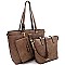 QUILTED PADLOCK ACCENT 3 IN 1 TOTE VALUE SET