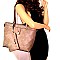 QUILTED PADLOCK ACCENT 3 IN 1 TOTE VALUE SET