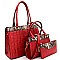 QUILTED SNAKE TRIM 3 IN 1 TOTE VALUE SET