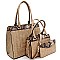 QUILTED SNAKE TRIM 3 IN 1 TOTE VALUE SET