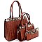 QUILTED SNAKE TRIM 3 IN 1 TOTE VALUE SET