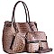 3 IN 1 OSTRICH EMBOSSED TOTE VALUE SET