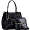 3 IN 1 OSTRICH EMBOSSED TOTE VALUE SET