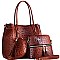3 IN 1 OSTRICH EMBOSSED TOTE VALUE SET