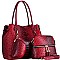 3 IN 1 OSTRICH EMBOSSED TOTE VALUE SET