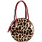 Leopard Print 2 in 1 Round Satchel & Wallet