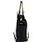METAL HANDLE LEOPARD PRINT SATCHEL WALLET SET