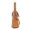 Small 2-Way Lizard Print Hardware Accent Flap Satchel