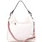 Front Zipper Compartment Color-Block Woven Detail 2-Way Hobo MH-BY4230