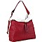 Front Zipper Compartment Color-Block Woven Detail 2-Way Hobo MH-BY4230