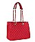 2 IN 1 FASHION QUILTED TOTE BAG WALLET SET