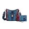 2-in-1 Tie-Dyed Croc Satchel-Crossbody Bag + Wallet