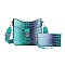 2-in-1 Tie-Dyed Croc Satchel-Crossbody Bag + Wallet
