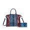 blue 2-in-1 Tie-Dyed Croc Satchel Bag + Wallet
