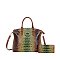 2-in-1 Tie-Dyed Croc Satchel Bag + Wallet