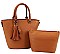 2 IN 1 CUTE TASSEL ACCENT TOTE BAG WITH LONG STRAP