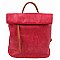 Two-Tone Textured Roll-Up Flap Backpack