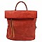 Two-Tone Textured Roll-Up Flap Backpack
