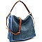 2Tone Perforated Rustic 2-Way Flap Satchel