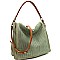 2Tone Perforated Rustic 2-Way Flap Satchel