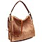 2Tone Perforated Rustic 2-Way Flap Satchel