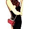 METAL HANDLE SNAKE PRINT CELLPHONE CROSS BODY ORGANIZER