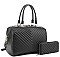 2 IN 1 STYLISH V QUILT STITCH DESIGN DUFFEL BAG WALLET SET