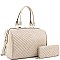 2 IN 1 STYLISH V QUILT STITCH DESIGN DUFFEL BAG WALLET SET