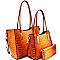Crocodile Embossed 3 in 1 Twin Tote Wallet SET MH-CY6371W
