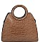CROC PATTERN SATCHEL WITH LONG STRAP