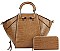 2IN1 FASHION STYLISH CROCO TEXTURED SATCHEL WITH MATCHING WALLET