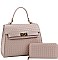 2 IN 1 QUILTED CHECKBOARD PATTERN DESIGN SATCHEL WALLET SET
