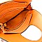 Ostrich Print Embossed Fringed Round Boutique Satchel Wallet SET