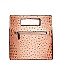 Fringe Accent Ostrich Print Cut-out Handle 2-Way Medium Satchel MH-D0497