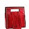Fringe Accent Ostrich Print Cut-out Handle 2-Way Medium Satchel MH-D0497