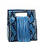Fringe Accent Snake Print Cut-out Handle 2-Way Medium Satchel MH-D0499