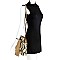 Fringe Accent Snake Print Cut-out Handle 2-Way Medium Satchel MH-D0499