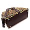 LEOPARD PRINT PADLOCK ACCENT SATCHEL