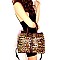LEOPARD PRINT PADLOCK ACCENT SATCHEL