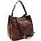 Double-Compartment Leopard Print Side 2-Way Hobo