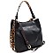 Double-Compartment Leopard Print Side 2-Way Hobo