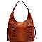 Textured Lizard Print Hobo