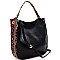 STRIPED LEOPARD PRINT 2-WAY HOBO