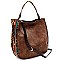 STRIPED LEOPARD PRINT 2-WAY HOBO