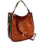 STRIPED LEOPARD PRINT 2-WAY HOBO