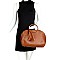 CROCODILE TRIM TASSEL ACCENT SATCHEL
